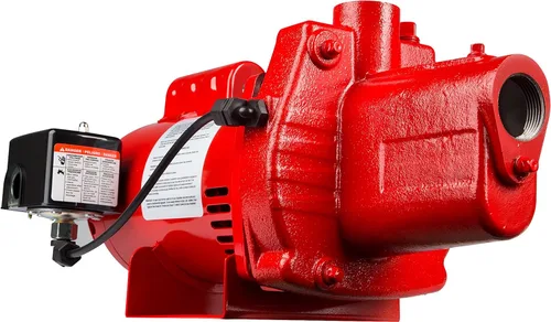 Vista 9 de Red Lion RJS-50-PREM 1/2 HP, 12 GPM, 115/230 V, Bomba de chorro para pozo poco profundo de hierro fundido premium, Roja, 602206