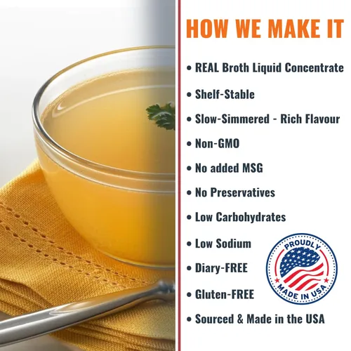 Vista 4 de SAVORY CHOICE Concentrado de caldo de pollo reducido en sodio, 15 sobres (9.6g) - Concentrado de caldo sin gluten, sin lácteos