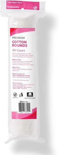 Vista 3 de Simply Soft - Redondas de algodón de alta calidad, 100% algodón puro, almohadillas de algodón absorbente, 100 unidades (paquete de 6)