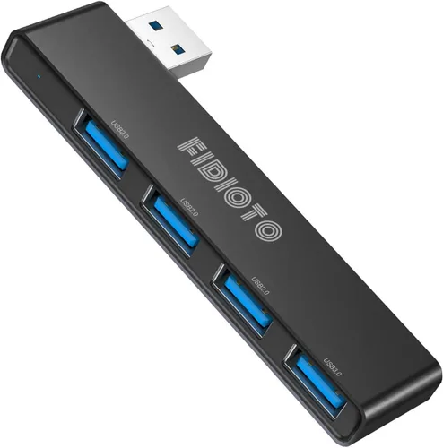 Vista 17 de Concentrador USB (1 derecho y 1 izquierdo), concentrador USB Fidioto de 4 puertos (1 puerto 3.0, 3 puertos 2.0) divisor USB expansor USB