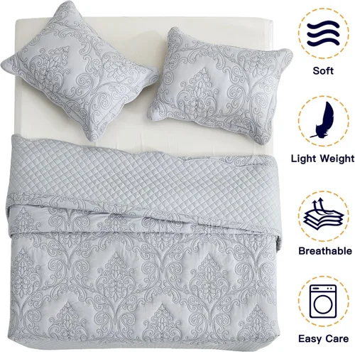 Vista 33 de CHIXIN - Juego de colcha tamaño King/Cal King extragrande, diseño de Navidad, microfibra ligera y suave, 4 piezas