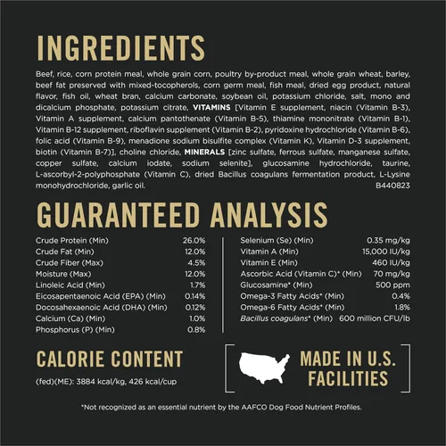 Vista 4 de Purina Pro Plan Alimento seco para perros de raza grande con alto contenido de proteínas con probióticos para perros, fórmula de ternera y arroz