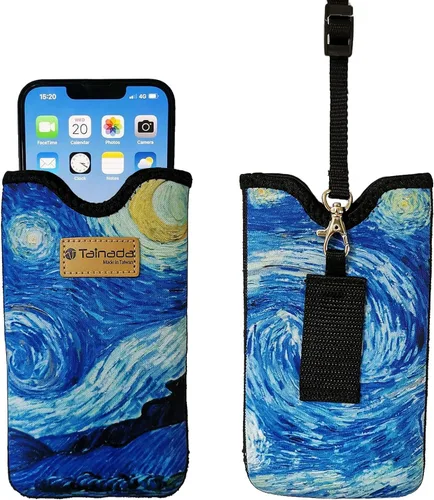 Vista 22 de Tainada Funda de transporte de neopreno a prueba de golpes para hombre y mujer, funda de transporte con cordón para el cuello, funda con lazo