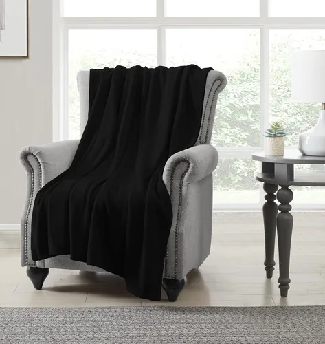 U.S. Polo Assn. Manta ligera de gran tamaño para cama/sofá, mantas y mantas de forro polar suave para sofá, ropa de cama decorativa acogedora, 50 x