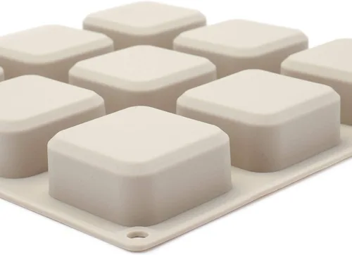 Vista 4 de Hedume 4 Pack Silicone Soap Molds, 9 Cavities Square Soap Mold DIY Handmade Silicone Mold for Soap Making, Pudding, Muffin, Loaf, Brownie, Cornbread