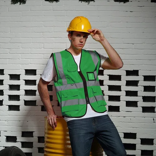 Vista 6 de BeautyWill Chaleco de seguridad personalizado con logotipo Clase 2 Chaleco reflectante de alta visibilidad Chaleco de trabajo protector