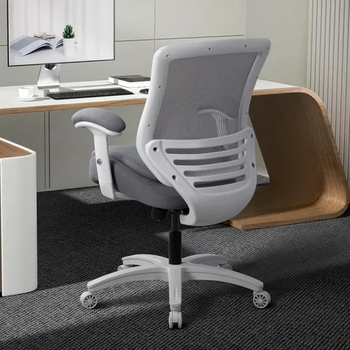 Vista 2 de Silla de oficina con cojín doble de 400 libras, reposabrazos suaves, silla de escritorio ergonómica ejecutiva para computadora con soporte lumbar