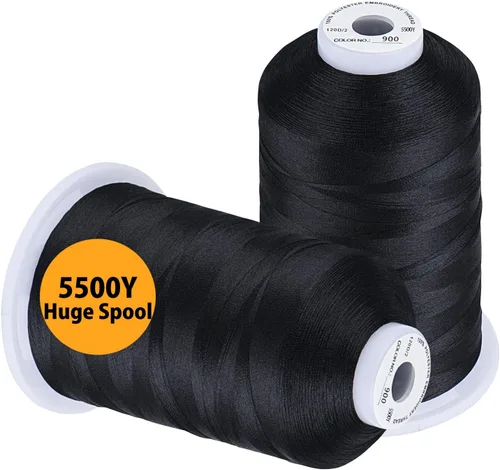 Vista 19 de Simthread Hilo de bordar 5500 yardas beige 843, 2 carretes enormes 40wt poliéster para Brother, Babylock, Janome, Singer, Pfaff, Husqvarna, Bernina