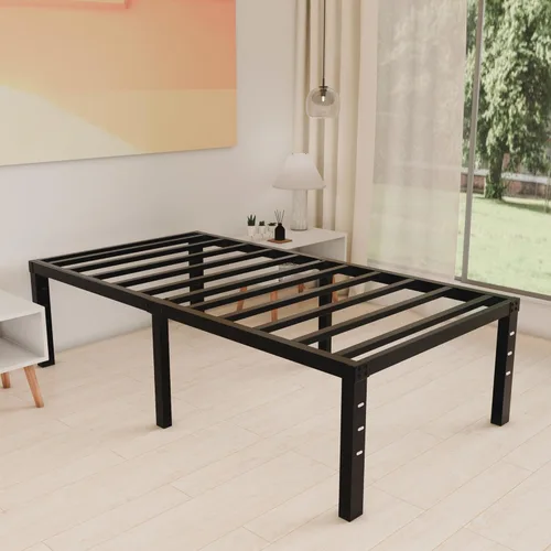 Vista 30 de Base de cama tamaño Queen de 12 pulgadas, no necesita somier, base de colchón de plataforma de metal resistente con listones de acero