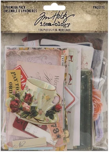 Vista 6 de Tim Holtz Idea-Ology 2023 Paleta Ephemera Pack y capas orgánicas - Paquete de 2 artículos