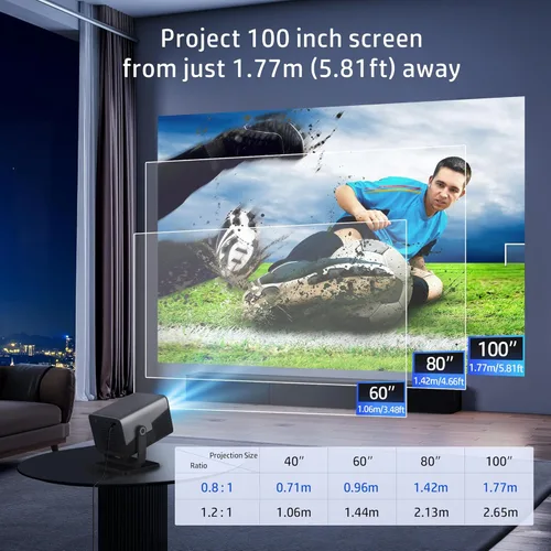 Vista 12 de HP MC475 Aplicación oficial con licencia oficial Native 1080P Full HD Mini proyector con WiFi y Bluetooth, proyector portátil 4K, enfoque