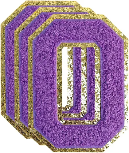 Vista 122 de 3 parches de letras de felpilla negra, parches de letras termo-adhesivas de 4-1/2", parches universitarios para ropa, S