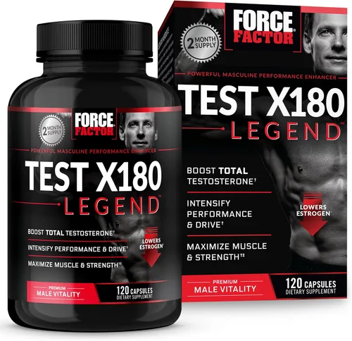 Test X180 Legend Potenciador de testosterona para hombres para desarrollar músculo y fuerza, rendimiento, suplemento de testosterona para la salud