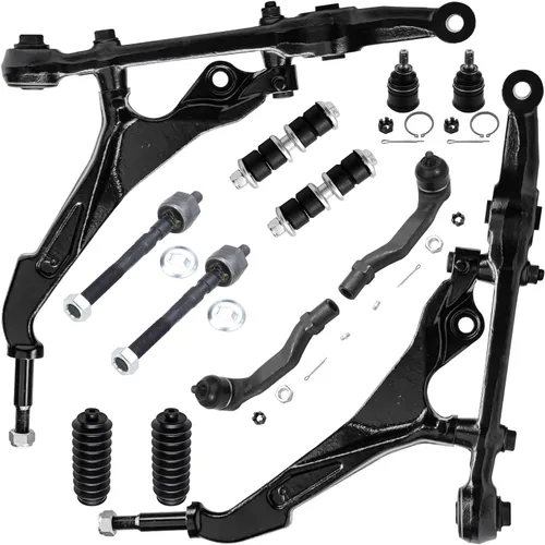 Vista 52 de Detroit Axle - Kit de suspensión completo de 12 unidades para Dodge Ram 1500 4x4 solamente - 2 brazos de control superiores y rótulas, 2 rótulas