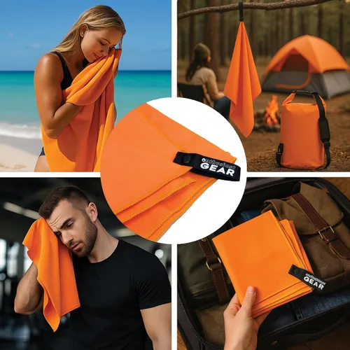 Vista 7 de Bolsa seca impermeable de 15 litros con toalla de microfibra de secado rápido gratis – Saco seco flotante para kayak, canotaje, camping y aventuras
