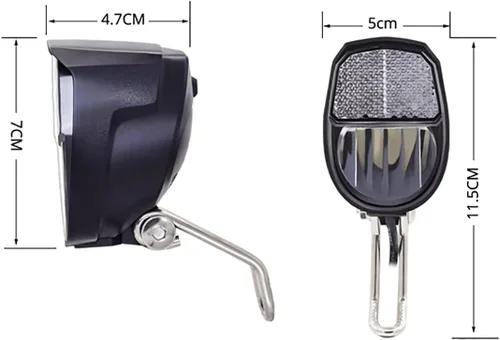 Vista 2 de Dynamo - Juego de luces delanteras para bicicleta, entrada AC, 6 V, 3 W, Dynamo, faros LED, accesorios para bicicleta, color negro