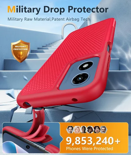 Vista 510 de FNTCASE Funda para teléfono Galaxy A14-5G: cubierta antideslizante de doble Azul