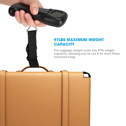 Vista 2 de Ocs - Báscula de peso para equipaje, 8 110.2 lbs110 libras, portátil, para viajes, colgante, báscula electrónica con pantalla digital LCD