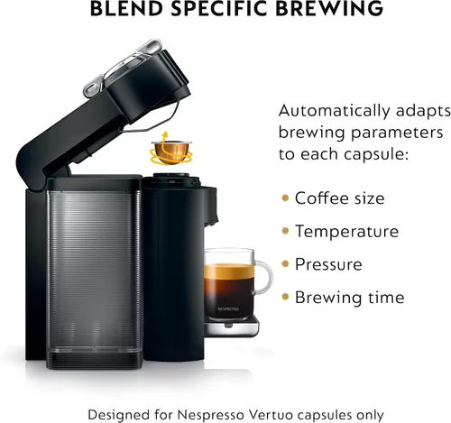 Vista 6 de Nespresso Vertuo - Máquina de café y espresso de De'Longhi con espumador de Negro