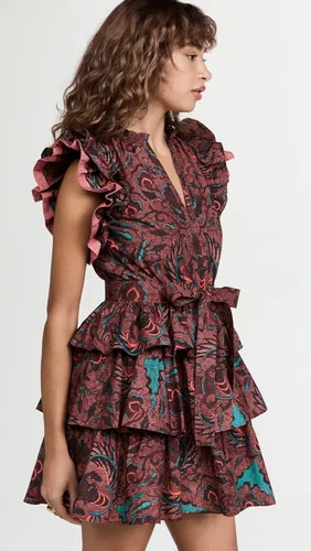 Vista 4 de Ulla Johnson Vestido Honoria para mujer, Carmín