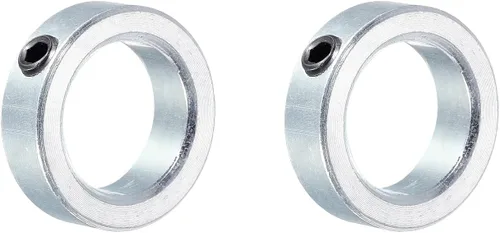 MECCANIXITY Collar de eje de 1 pulgada de diámetro de acero al carbono chapado en zinc, collar de sujeción estilo tornillo, color plateado, paquete