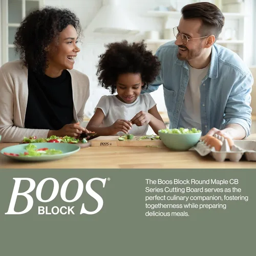 Vista 9 de John Boos Tabla de cortar de madera de arce para preparación de cocina y embutidos, grano de borde, bloque reversible de abucheos