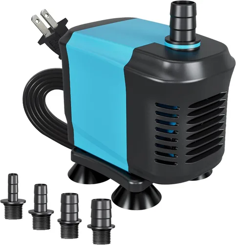 Vista 8 de LYPHARD AQUARIUMS Bomba de agua sumergible de 20 W, flujo de 320 GPH, alta elevación de 4 pies, bombas de estanque ultra silenciosas, bomba