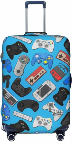 Vista 13 de Fundas elásticas lavables para equipaje con patrón de controlador de videojuegos, protector de equipaje para maleta de viaje, funda protectora