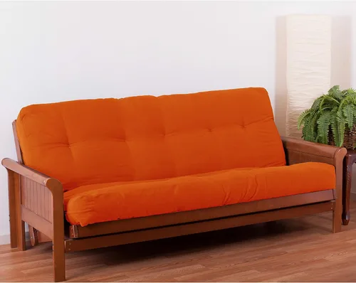 Vista 84 de Blazing Needles Renewal - Colchón futón de sarga de 8 pulgadas, individual, color borgoña