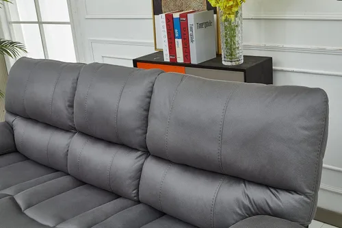 Vista 5 de Betsy Furniture Juego de sofá reclinable eléctrico de microfibra para sala de estar, 8007 (gris, sofá eléctrico+sofá biplaza)