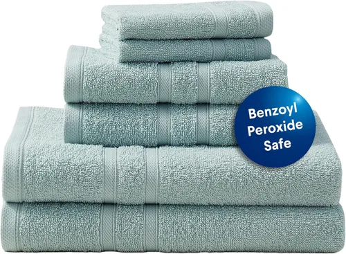 Vista 17 de CLOROX Toallitas de baño 100% algodón aptas para usar blanqueador, de secado rápido (12" x 12"), altamente absorbentes, suaves y ligeras, ideales