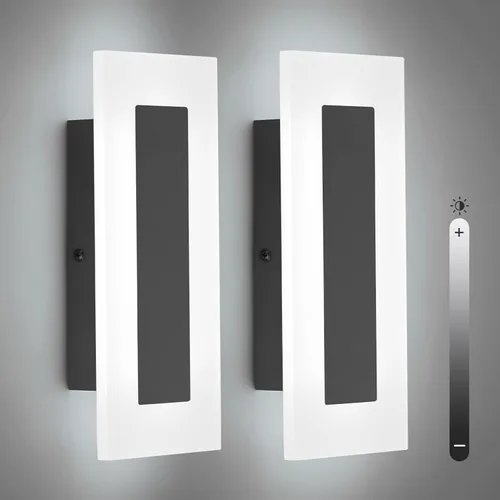 Vista 8 de LMQNINE Moderno aplique de pared de acrílico LED, luz blanca, 6000 K, iluminación de pared acrílica cableada para dormitorio, pasillo, escaleras