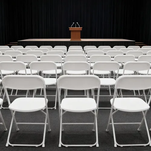 Vista 8 de Heavy-Duty Folding Chairs 10 Pack, White, Commercial Grade Steel Frame & Durable Plastic Seat, 350-lb Static Capacity, Foldable and Stackable for