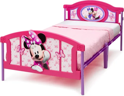 Vista 5 de Delta Children Cama Individual de Plástico con Piecera 3D, Disney Minnie Mouse