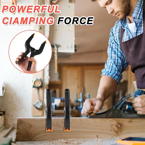 Vista 7 de Paquete de 2 abrazaderas de resorte, clips de plástico de 8.5 pulgadas, clips de fondo pequeños, abrazaderas resistentes, clips de resorte