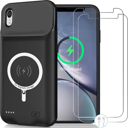 Vista 13 de Funda de carga inalámbrica para iPhone 11, 10000 mAh de alta capacidad, portátil, recargable, funda protectora de carga inalámbrica compatible