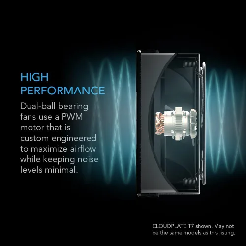 Vista 4 de AC Infinity CLOUDPLATE T1-N, panel de ventilador de montaje en rack 1U, flujo de aire de admisión, para refrigeración AV, cine en casa, racks de red