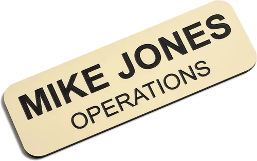 Insignias de identificación con nombre grabadas personalizadas: identificación personalizada con pin o respaldo magnético, 1 pulgada x 3 pulgadas,