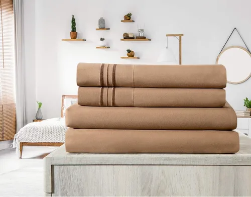 Vista 8 de Elif - Juego de sábanas de tamaño individual, microfibra cepillada, súper suave y de fácil cuidado, juego de sábanas de 3 piezas con bolsillo