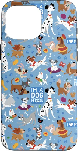 Vista 19 de Disney Funda azul para iPhone 17 con texto en inglés "Dogs I'm a Dogperson