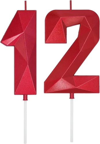 Vista 317 de DERVENTA Velas de cumpleaños con números grandes, color morado, 3.7 pulgadas, decoración para tartas de fiesta, 1 pieza (número 4 morado)