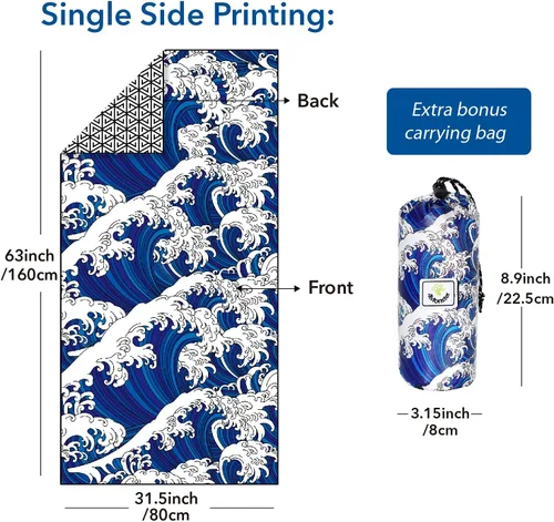 Vista 99 de 4Monster Toalla de playa de microfibra de secado rápido, toalla de viaje ligera súper absorbente para nadadores, toalla de camping sin arena