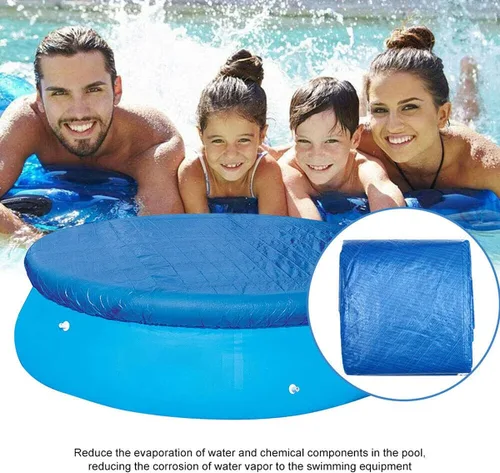 Vista 6 de Cubierta redonda para piscina, cubiertas solares para piscinas sobre el suelo, protector contra el polvo, manta solar para piscina, cubierta