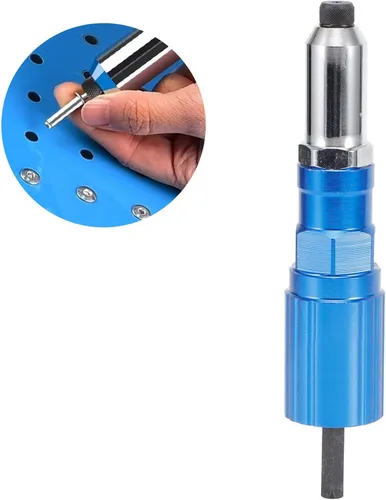 Vista 4 de FDIT Accesorio de pistola de remache, accesorio de taladro de remache para taladro, remachadora eléctrica, herramienta de remachado, adaptador