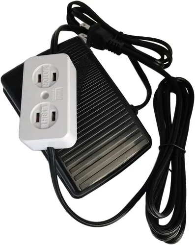 Vista 2 de YICBOR Pedal de control de pie para máquina de coser con cable (110/120 V), luz + bloque de motor #FC-143