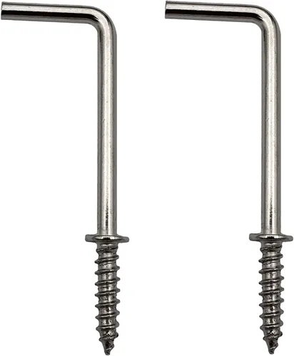 Vista 6 de Ganchos de tornillo de 2 pulgadas 1 forma L gancho 7 forma de tornillo en ganchos negros 20 piezas