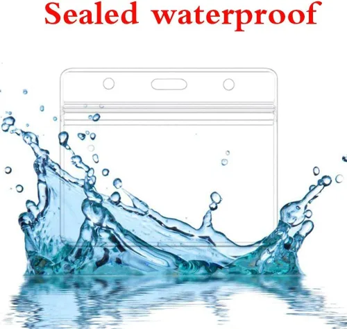 Vista 8 de Portatarjetas horizontales sellables, impermeables, de plástico transparente, para identificación (6 unidades)