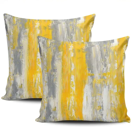 Vista 8 de Juego de 2 fundas de almohada, arte abstracto de 18 x 18 pulgadas, decoración del hogar, fundas de almohada cuadradas, fundas de almohada Blanco