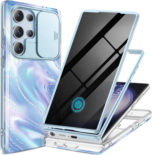 Vista 11 de GVIEWIN para Samsung Galaxy S23 Ultra Funda con cubierta deslizante para cámara, [Protector de pantalla incorporado] [2 Marcos frontales] Funda