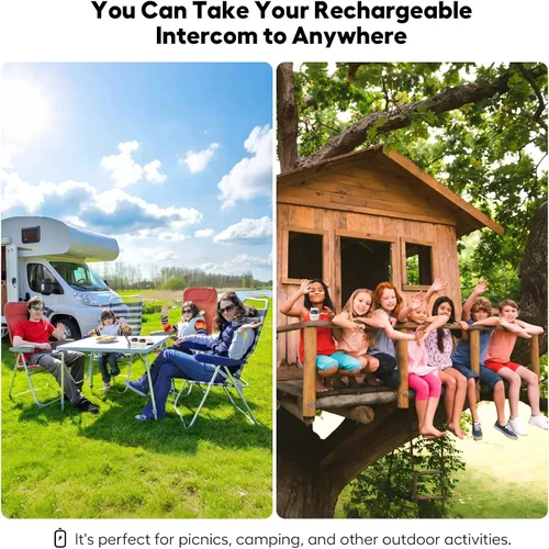 Vista 6 de Monitor de audio para bebés con batería recargable, walkie talkies para niños con conversación bidireccional y sonido claro, rango de 1000 pies